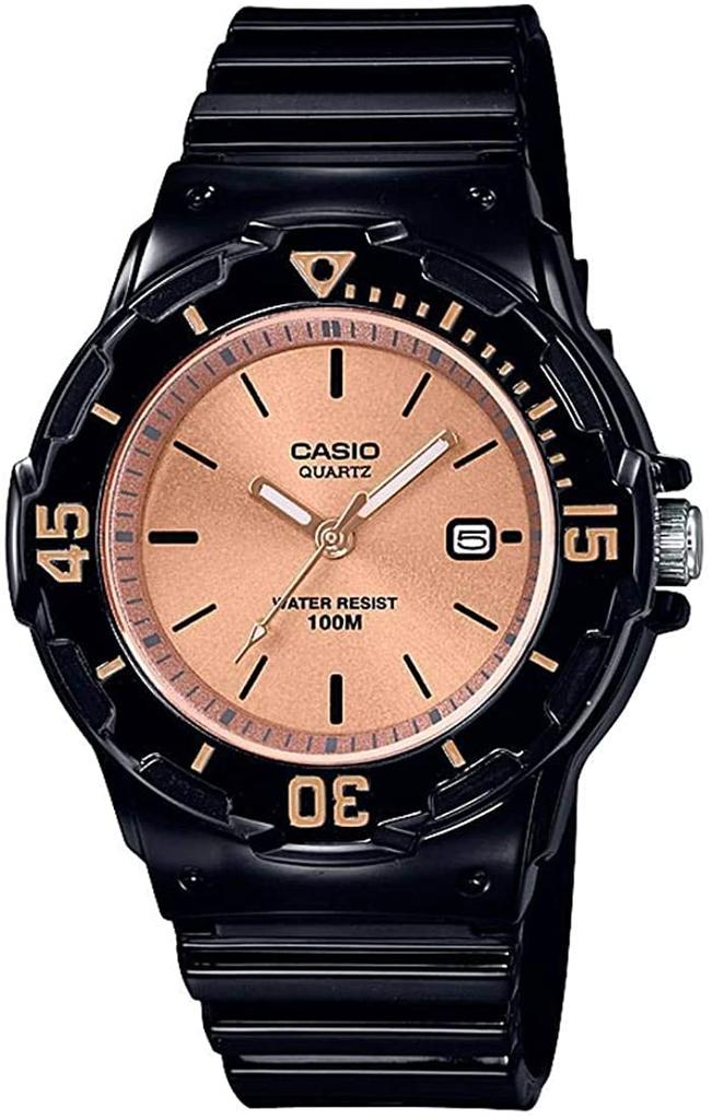 Casio LRW-200H-9E2V Analog Watch Women's Kids' Gloss Black X Rose Gold