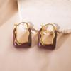 Silver Needle Clover Stud Earrings: Retro Hong Kong Style, Elegant and Fashionable Women's Luxury Jewelry.