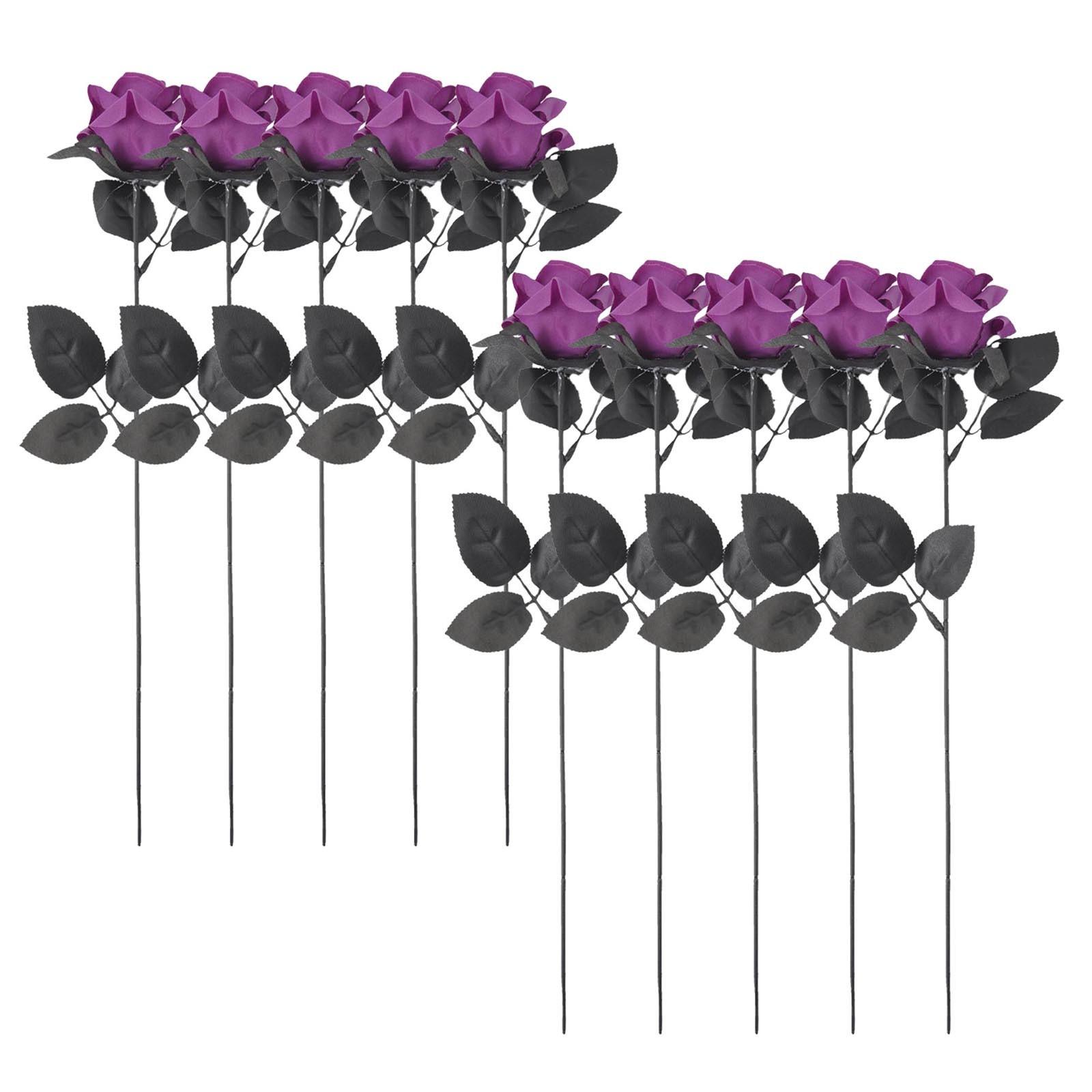 

10 шт. Хэллоуин Дьявольский глаз Черная роза Украшение с глазным яблоком Букет Искусственная роза One Size фиолетовый
