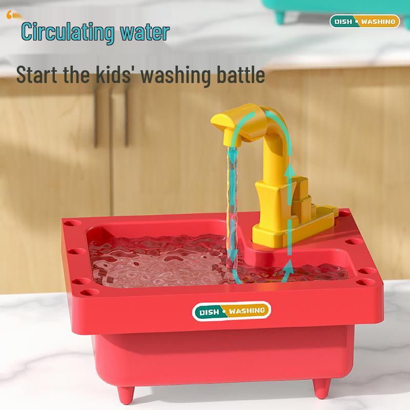 Mini Kitchen Playset for Girls: Dishwasher, Table, Sink & Fruit Toys for Ages 2-3