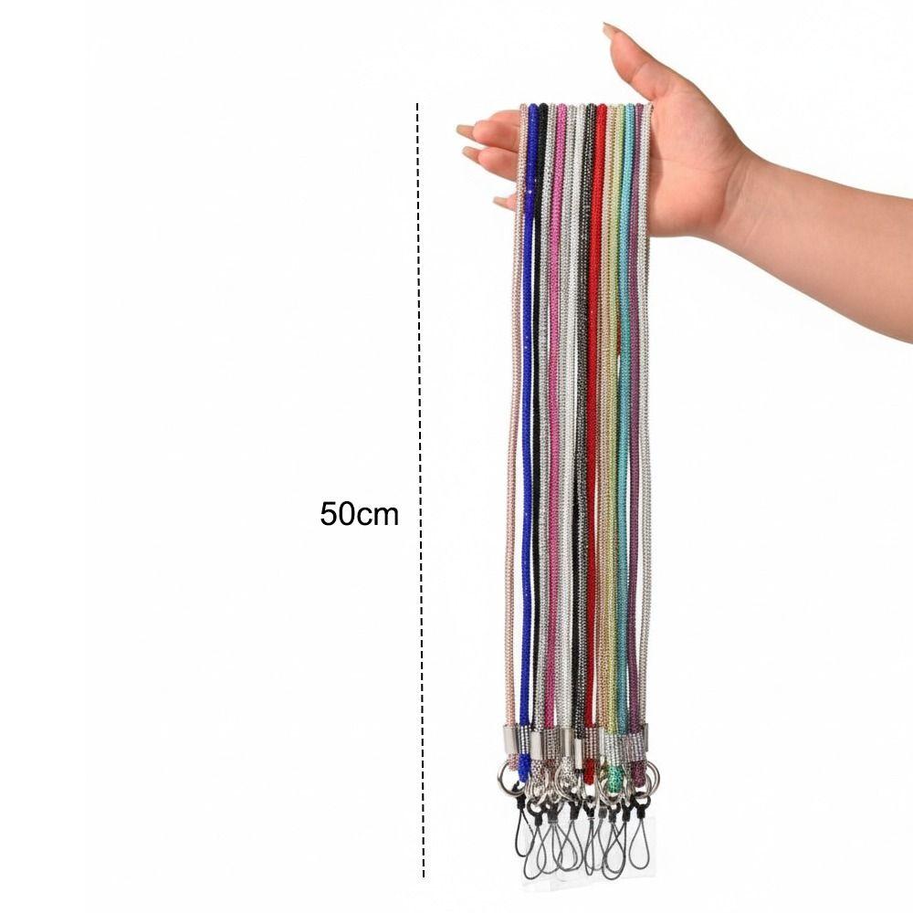 Fashion Crystal Rhinestone Phone Lanyard Bright Bling Bling Phone Wrist Rope Anti-lost Keychain Phone Accessories