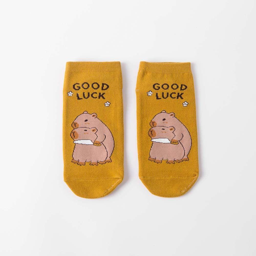 

Letter Short Ankle Socks Cotton Socks for Women Novelty Capybara Socks Outdoor 5Pairs