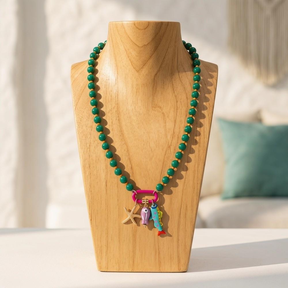 Adjustable Starfish Charms Necklace Sea Series Beach Beaded Necklace Holiday
