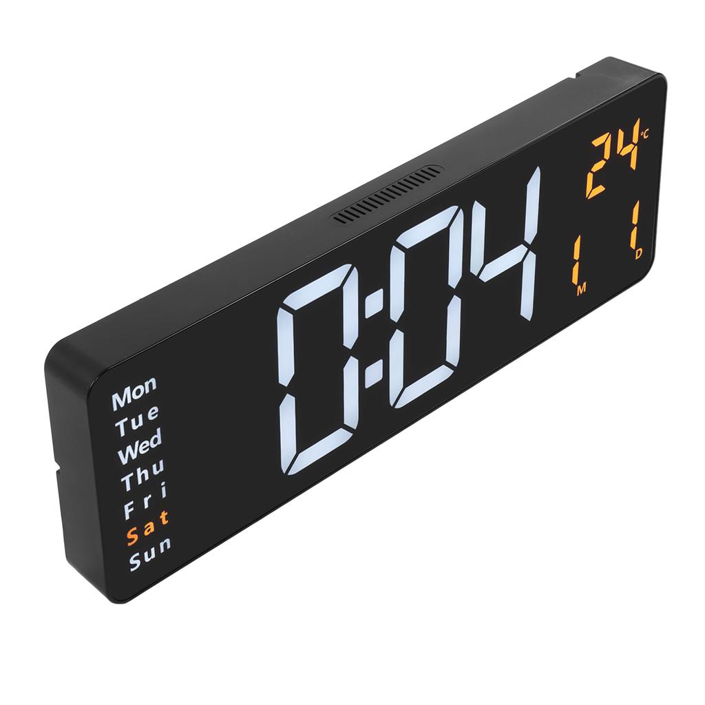 LED Digital Clock Large Screen Wall Mounted Clock with Remote Control 10 Level Adjustable Brightness Date Temperature