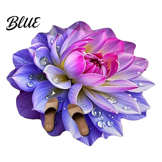 Wood Flooring Rug Contemporary Area Bathroom Mat Non-Slip Absorbent Flower Floor Decorative 3D Realistic Pattern