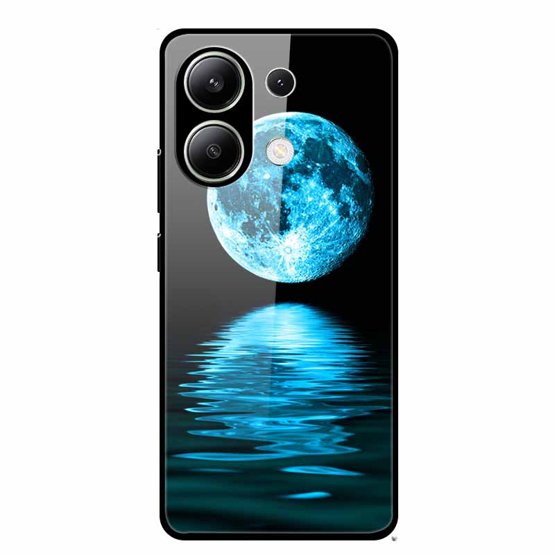 Glass Back Cover For Xiaomi Redmi Note 13 Case Note13 Pro Coque Hard Tempered Glass Case For Redmi Note 13 Pro Case Soft Bumper