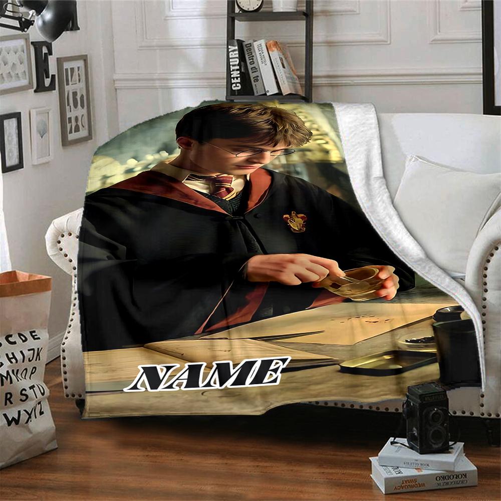 Custom Name "Harry Potter's Magical Moment" blanket for Couch & Bed, Plush Cozy Fuzzy Blanket Super Soft & Warm Blankets for Fall and Winter. 0908111