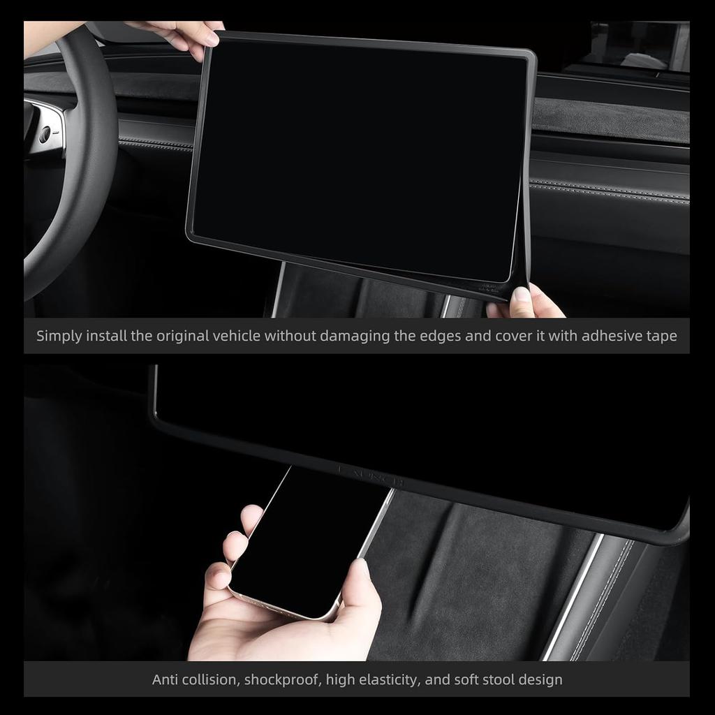 LUCKEASY Screen Frame Edge Protect Cover for Tesla Model Y Juniper 2025 2026/Model 3 Highland 2024 2025 Center Console Screen Frame Cover Interior