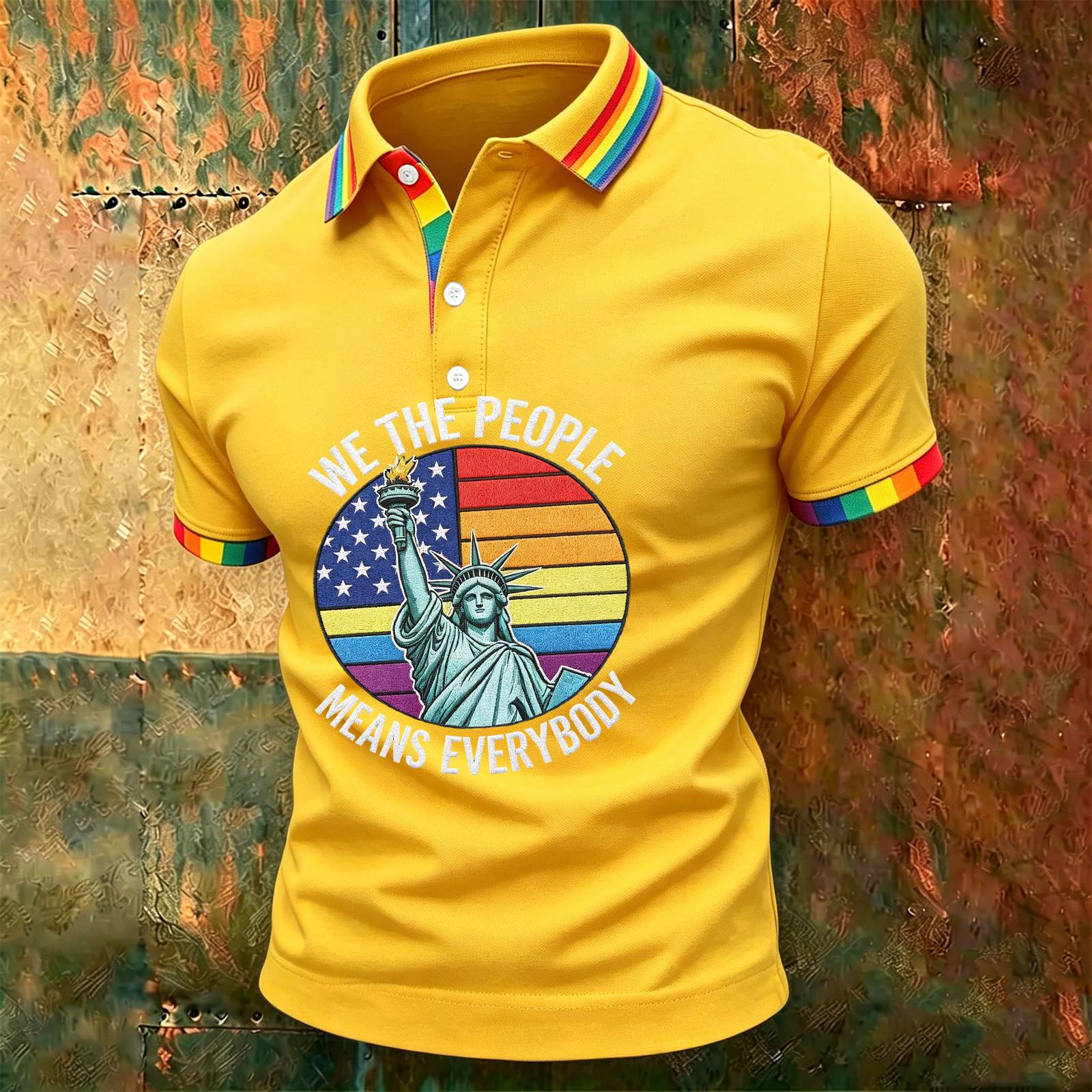 

Men s Casual Color-Block Striped Short-Sleeve Shirt XL жовтий