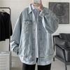 Mens Loose Fit Denim Jacket Stylish Casual Fall Outerwear Teen Students