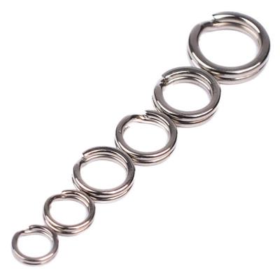 100 Piezas Acero Inoxidable Doble Bucle Aparejo Abierto Conector de Pesca Anilla Dividida