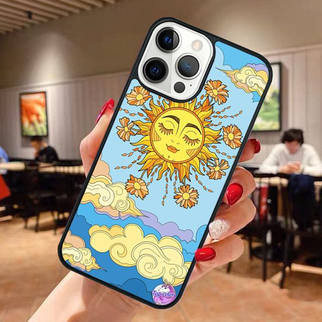 

Забавный чехол для телефона с лицом Солнца и Луны для Apple iPhone 17 Air Pro Max Plus Coque для iPhone 17 Air 14 15 16 13 12 Max Cover iPhone 14