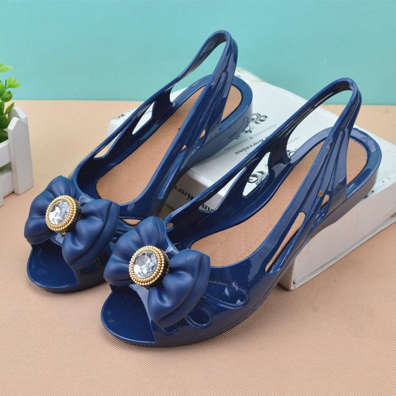 Women's Fish Mouth Plastic Sandals Summer Flat Plastic Jelly Shoes Fashion Versatile Sandals