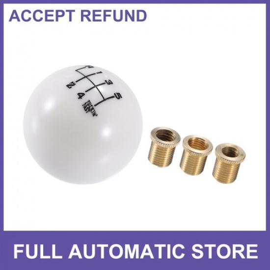 ONE Manual 5 Speed Ball Gear Shift Knob Kit Round Throw Shifter Universal White