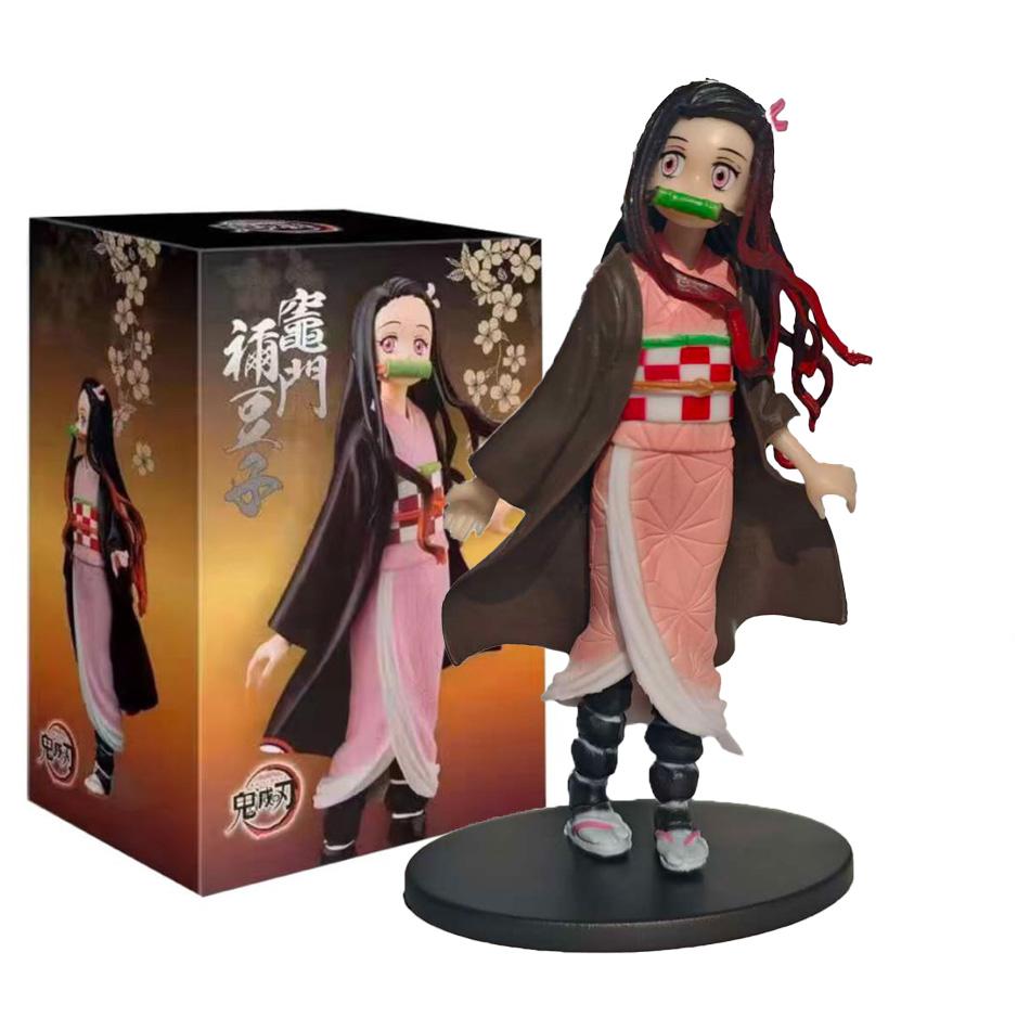 Anime Demon Slayer PVC Figures Tanjirou Nezuko Zenitsu Inosuke Giyu Figurines Toy Kimetsu No Yaiba Model Garage Kits Ornaments