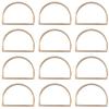 12 Pcs Metal Matte Gold Semicircle Napkin Rings D-shaped Buckles Metallic Adornment  Table Settings