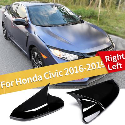1 Pair Carbon Fiber Style Wing Mirror Covers Car Side Mirror Rearview Mirror Covers Cap for Hon-da Civic Sedan Coupe 2016-2018 Rearview Mirror Cover