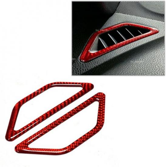 Carbon Fiber 2Pcs Dashboard Air Vent Outlet Trim For Subaru BRZ Toyota 86 Red