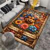 God Bless America Cow Floral Carpet Non-slip Rug Suitable for Living Room and Bedroom Sofas