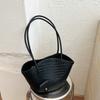 Large-capacity Woven Bag - Stylish Commuter Shoulder Bag with Hand-held Grocery Bag Feature