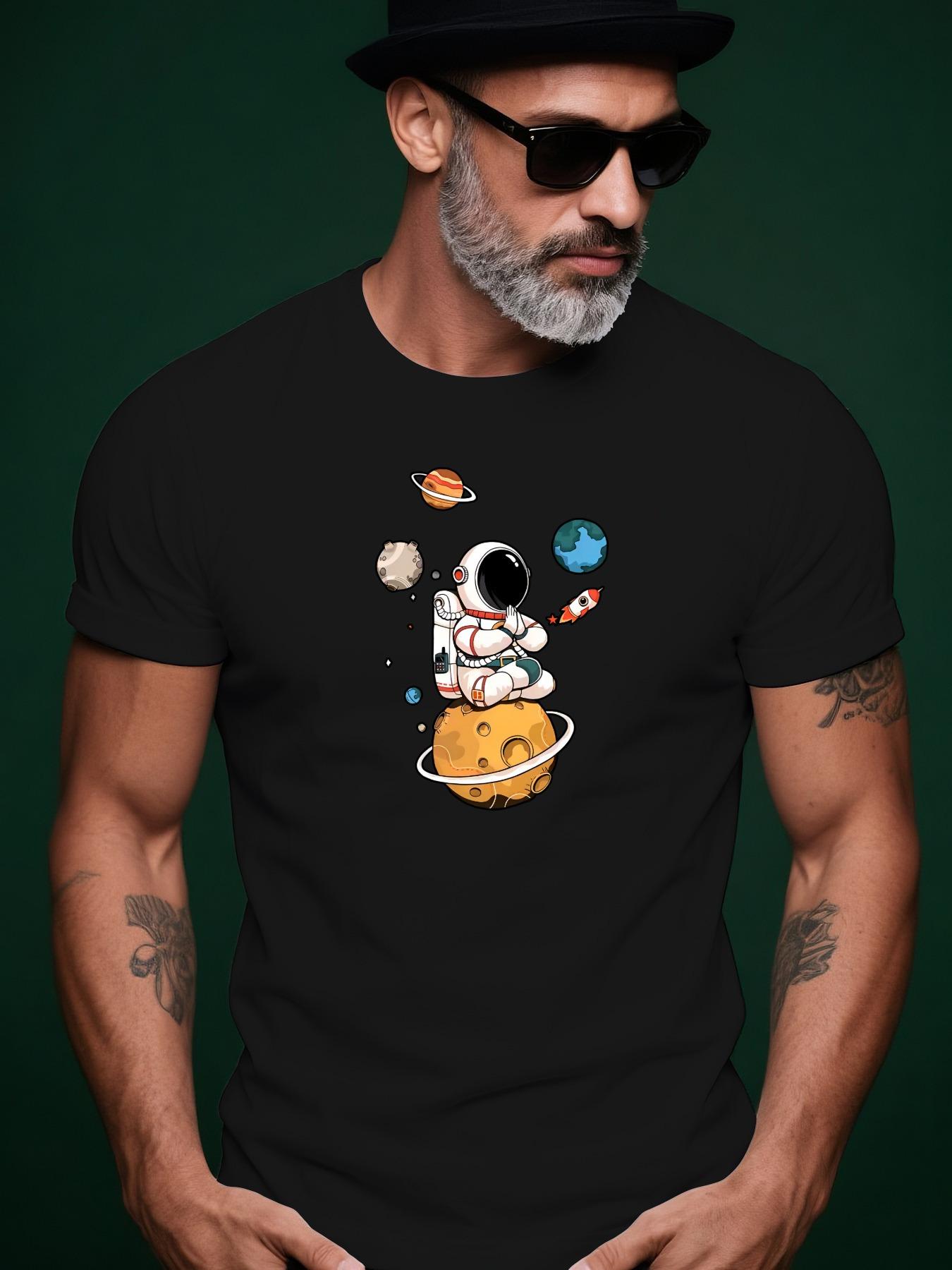 Astronaut Trendy Streetwear Summer Casual Round Neck Shor... XXXXL