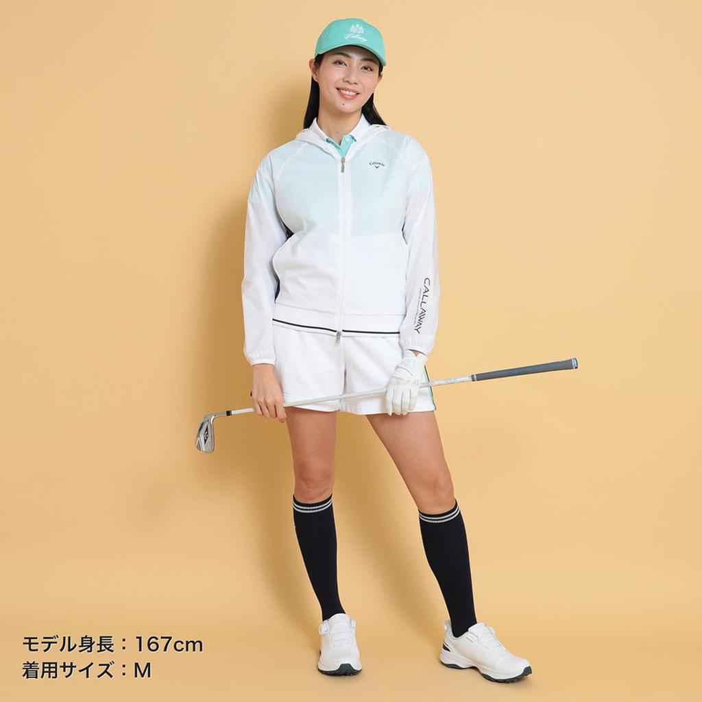 Callaway Hoodie Sleeve Golf Outerwear C25115200 Size M Women's Water-Repellent Full-Zip (Stretch, Logo) / / 1030_White,