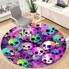1PC Skull Party Office Round Area Rug, Mat Suitable For Office, Under Office Chairs Bedroom Living Room Home Decor, Room Deco