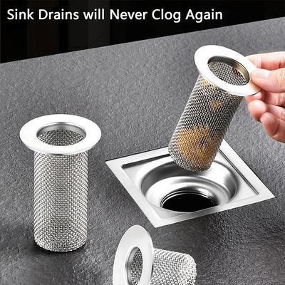 Floor Drain Filter Stainless Steel Mesh Sink Strainer Bathroom Anti-clog Drains Bathtub Hair Catcher Shower Strainer Mesh Basket