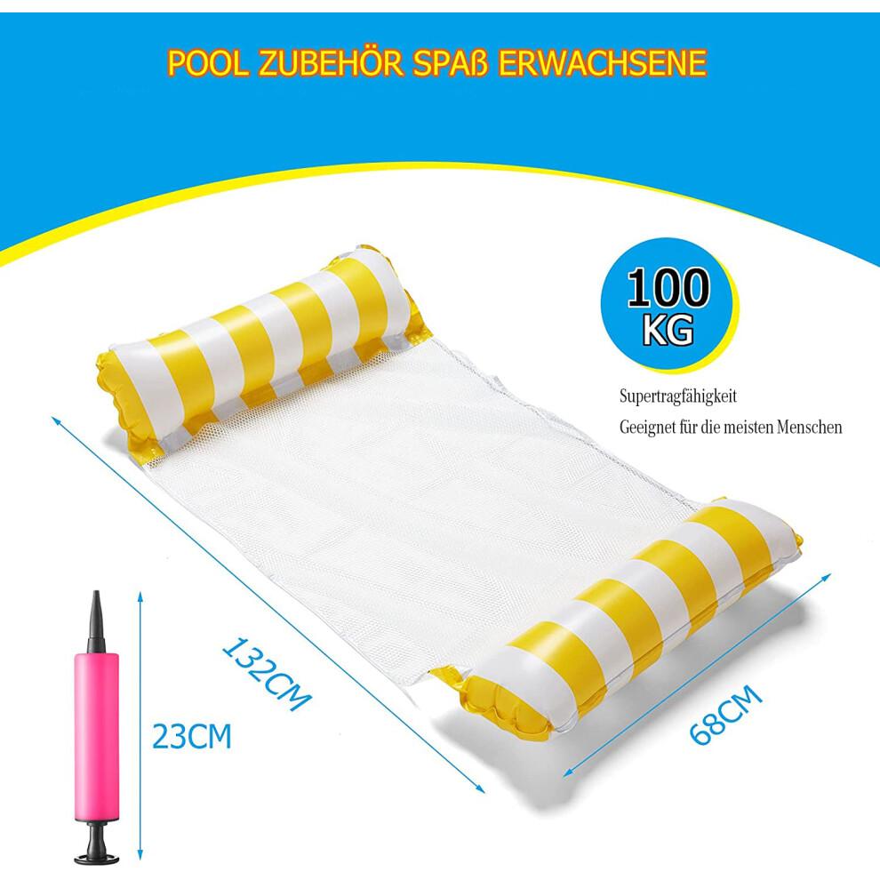 Inflatable Pool Hammock, Multifunctional 4-in-1 Water Hammock with Ergonomic Design and Non-stick Thick PVC, Pool Floats