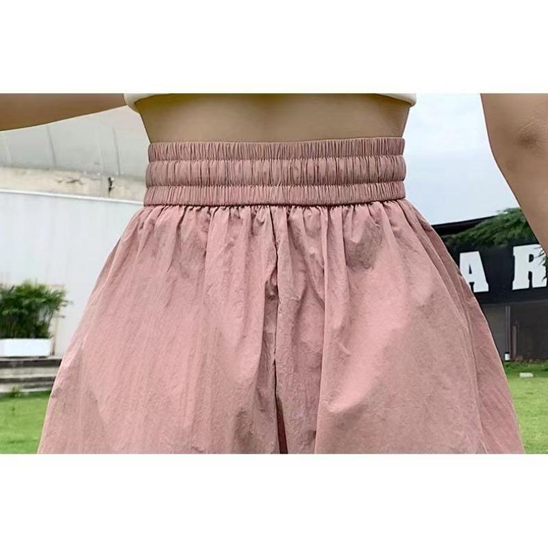 Sports Shorts Women's Summer Thin High Waist Large Size Casual Wide Leg Pants Loose Drawstring Quick Dry Pants