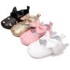 Meckior Baby Shoes Classic Dress Cute Bow-knot Heart Anti-slip Soft Sole First Walkers Infant Baby Girls Toddler Shoes 0-18m