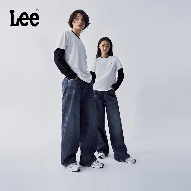 Lee Unisex Relaxed Fit Deep Blue Wide-Leg Jeans