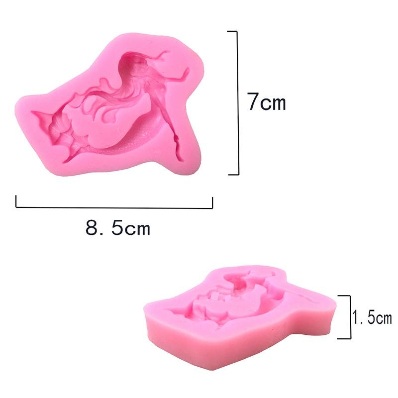 3D Beauty Mermaid Fairy Silicone Fondant Mould Cake Decor Chocolate Baking Mold