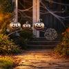 Unique Garden Art for Halloween Ghost Stake, Rustic Yard Decor with Dandelion Accent, Iron Lawn Stakes Metal Sculpture Patio Flower Bed And