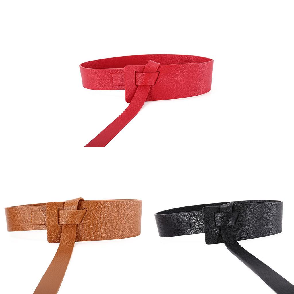 Leather Waist Belt For Women With Knot Decor And First Layer Cowhide Material For Casual Styling