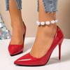 High-heeled Pumps Women Spring Autumn Shallow Mouth Single Shoes Apricot Thin Heeled Ladies Dress Pointed Fashion Women's Shoes