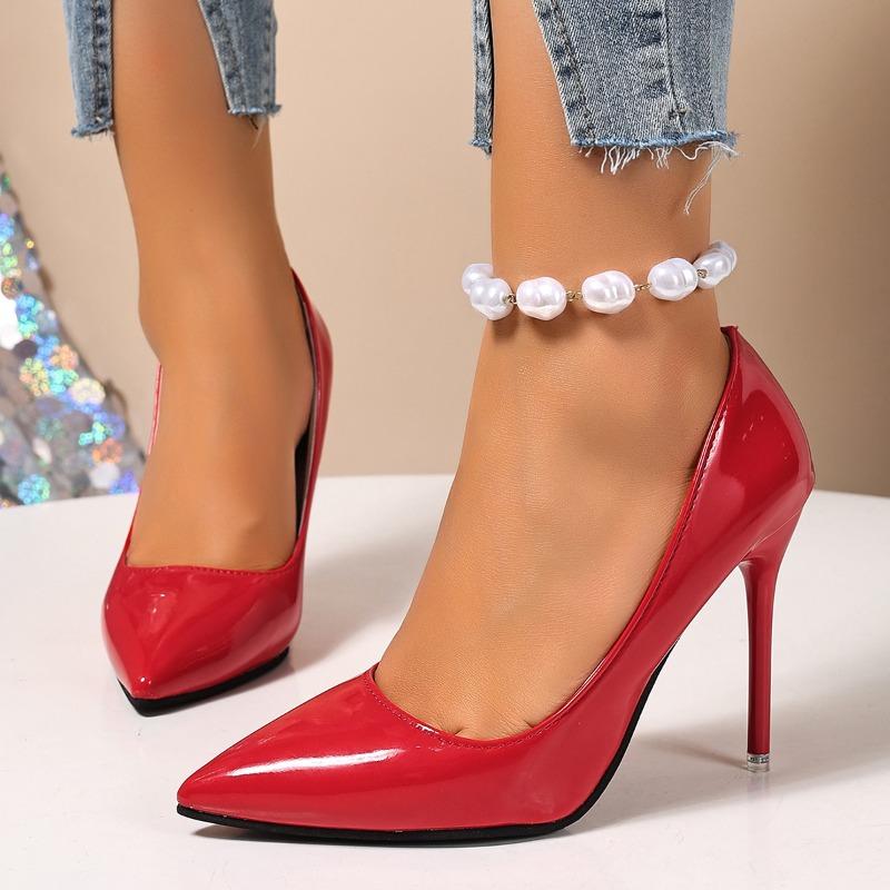 High-heeled Pumps Women Spring Autumn Shallow Mouth Single Shoes Apricot Thin Heeled Ladies Dress Pointed Fashion Women's Shoes