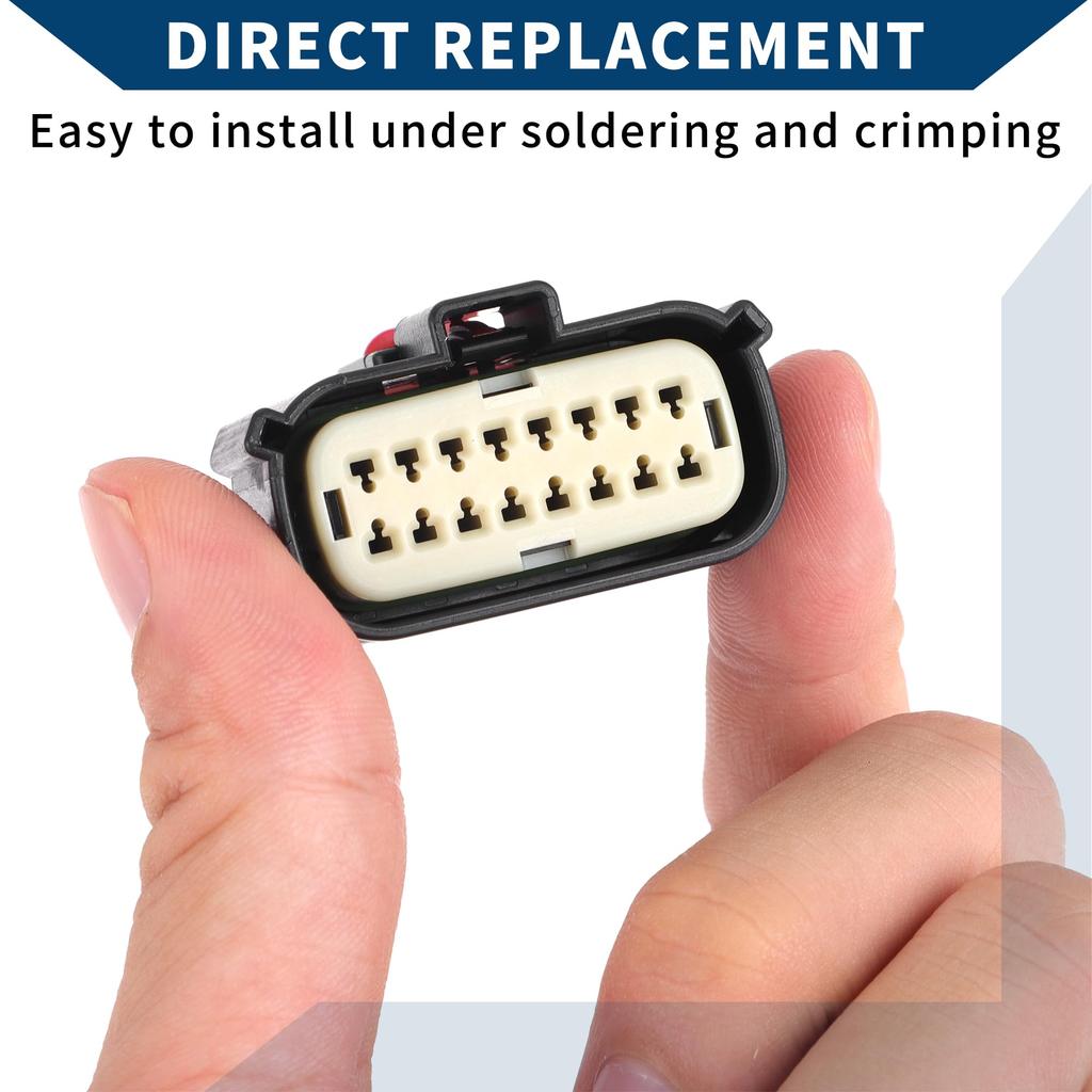 Hihaha 16 Pin Electrical Terminal Connector Plug for Ford Mondeo Inner Female Waterproof 1.5mm Series 1 Set Black