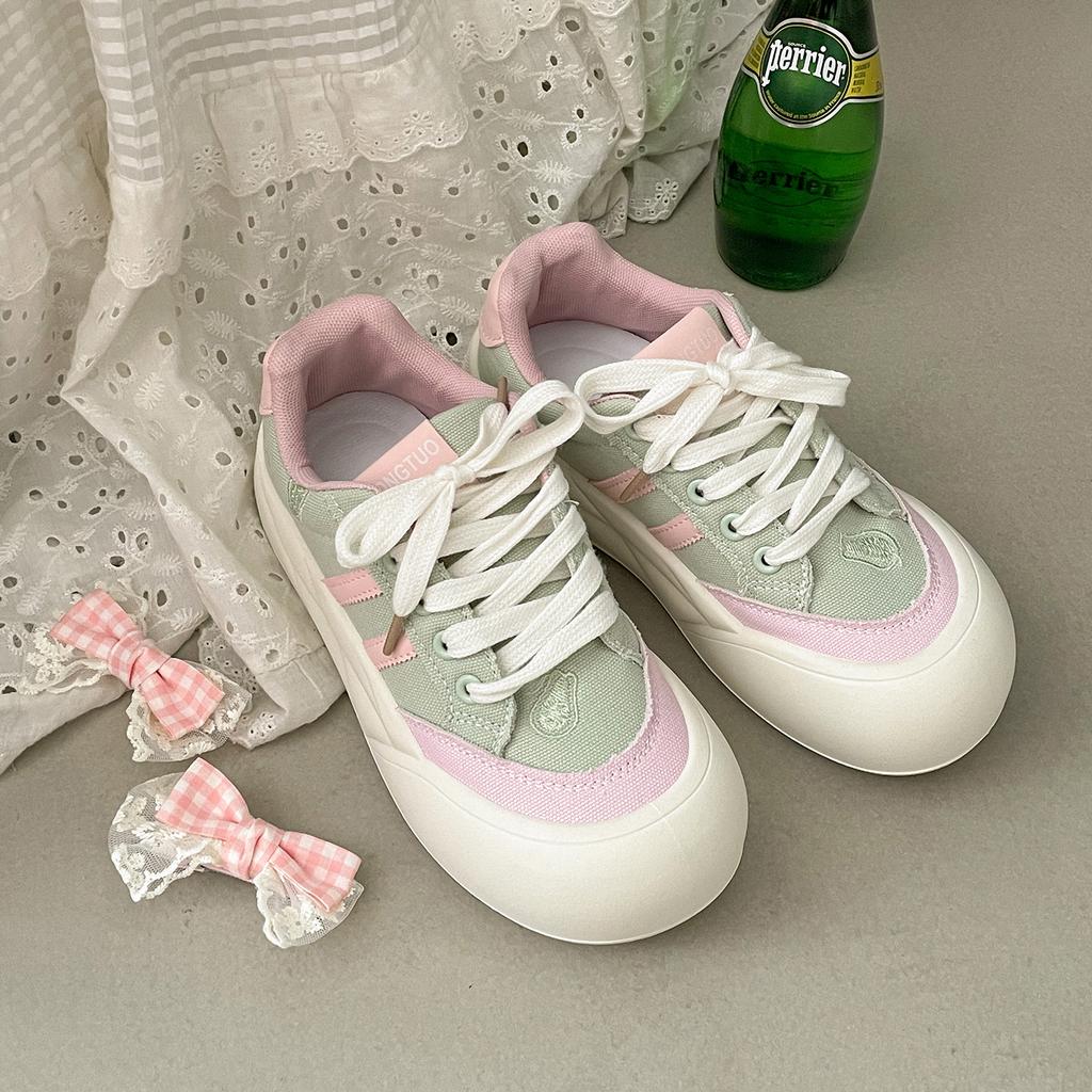 Queen Fan retro platform casual board shoes women's 2025 new summer skirt soft-soled sports canvas shoes