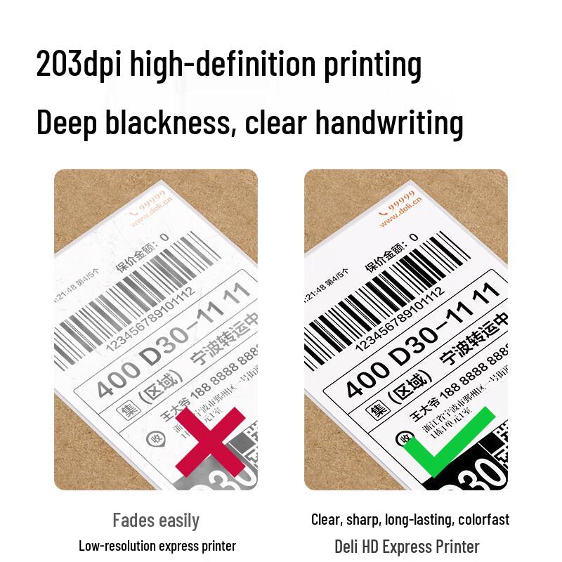 Deli GE385 Thermal Label Printer CN plug (adapter included)