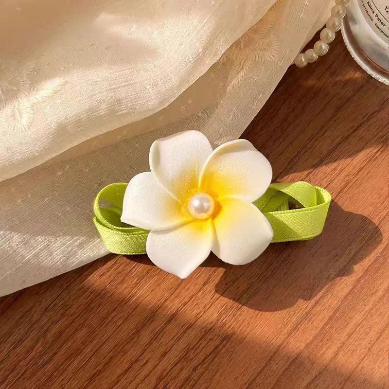 

Новые заколки для волос с цветком плюмерии и жемчугом для женщин и девочек, модная повязка для волос, заколки-невидимки, заколка-автомат, гавайские свадебные аксессуары для волос