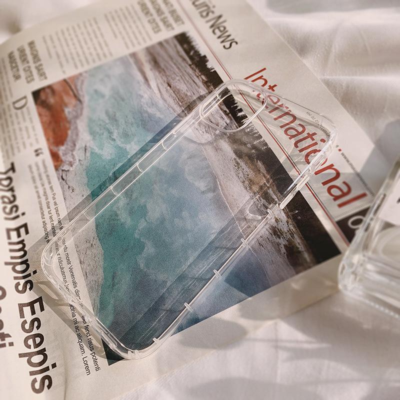 Simple Solid Color IPhone 16 Mobile Phone Case 15promax Suitable for 11 Apple Airbag 13 Anti fall 12 Transparent 14 Soft