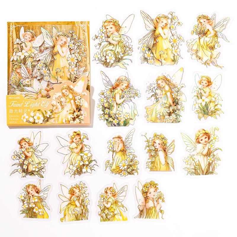 30pcs/pack PET Elf Stickers Aesthetics Stationery DIY Scrapbooking Materials Collage Junk Journal Decor Stickers