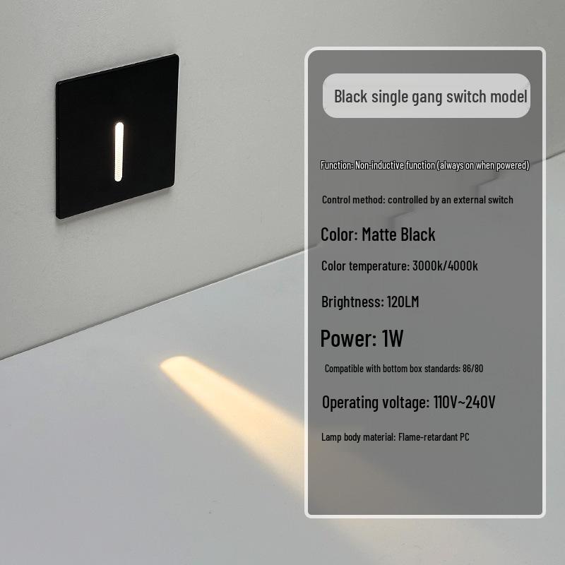 Ultracienka lampka nocna z czujnikiem magnetycznym do wbudowania typu 86 na schody i korytarze