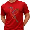 Hummingbird T Shirt Floral Bird Graphic Tee Colorful Nature Garden Lover Top
