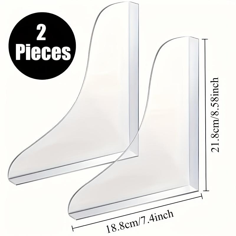 2pcs Clear Splash Guards - Heavy-Duty Transparent Bath Tub and Sink Splash Guards with Curved Design, Anti-Splash Barrier for Shower, Bathroom Sink