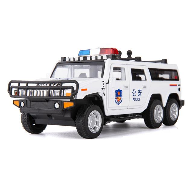 1:32 High Simulation Hummer Lengthen Polices Car Model Diecast Toy Vehicles Alloy Toy Car Kid Toys Christmas A201