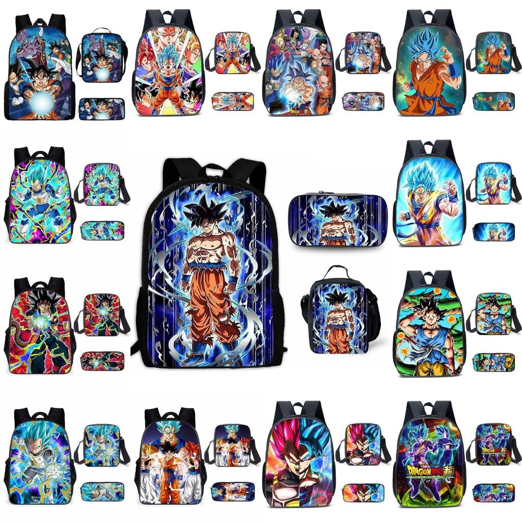 Dragon Ball Z Backpack Cartoon Oxford Fabric School Bag With Breathable Straps For Middle School Students