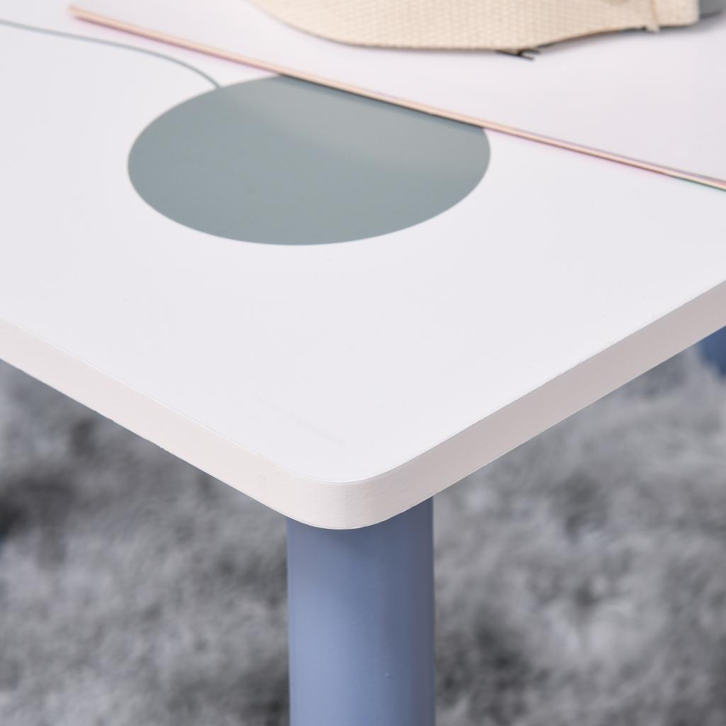 Children's Table and Chair Set, Wooden, for Drawing and Studying, Blue