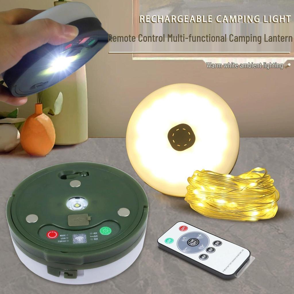 Ultra Bright Waterproof Solar Camping String Lights with Tent Lamp and Tape Measure Storage